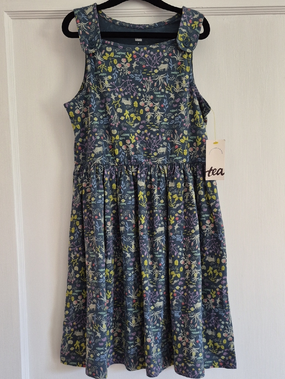 Tea Collection Floral Button-Shoulder Dress